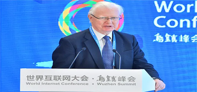 诺贝尔经济学奖获得者詹姆斯·莫里斯在第四届世界互联网大会“互联网与金融”论坛上发表演讲